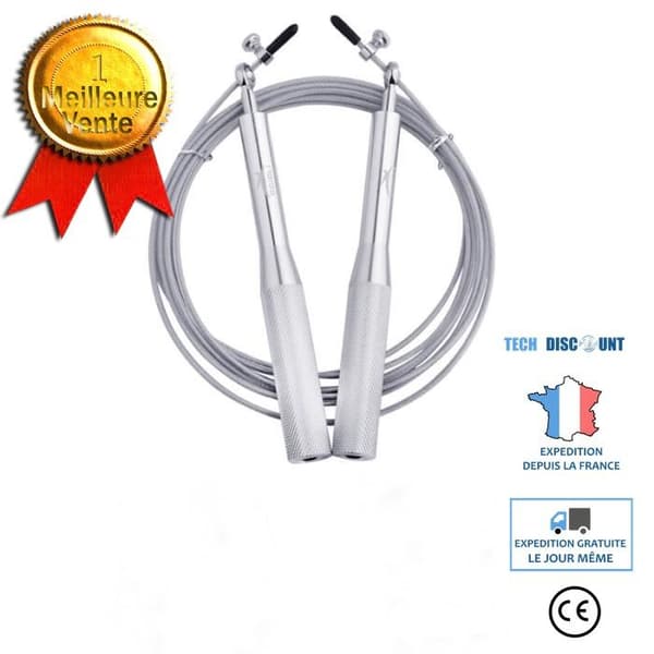 TD® Fitness Tillbehör - Bodybuilding, Hopprep Kullager Metallhandtag Sporthopp - Silver Typ