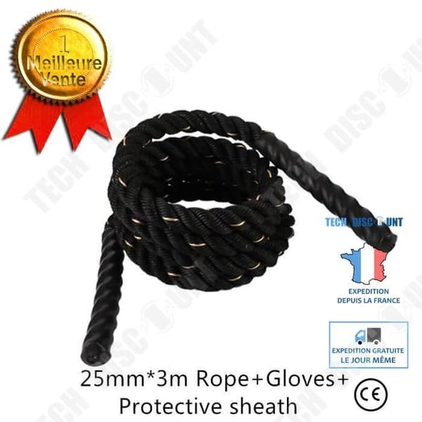 TD® Fitness Tillbehör - Bodybuilding, viktat tungt hopprep Träning Battle Rope för boxning - 25mm3m Typ