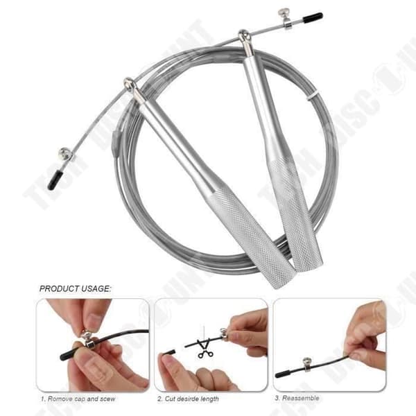 Hopprep - TD® - IRON GYM - Justerbar - Silver - Kampkonst