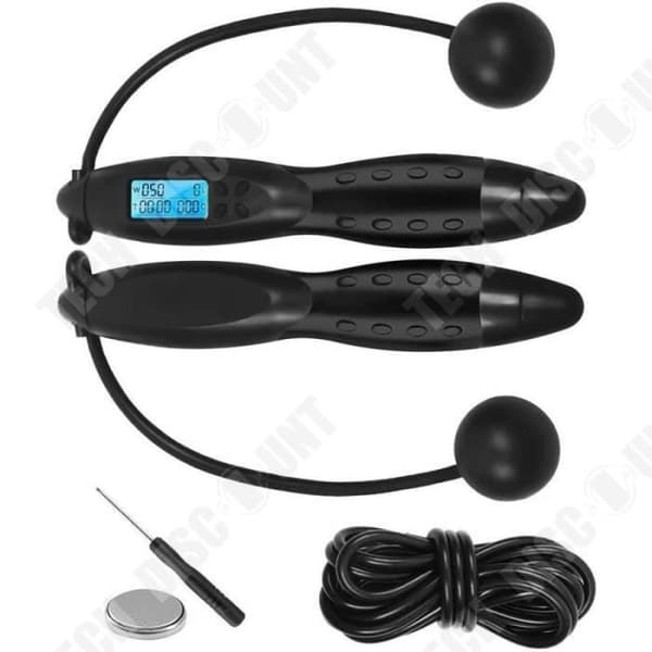 TD® Fitness Accessories - Body Building, Digital Counting Speed Jump Rope for Rope Fitness Training - Typ Bl