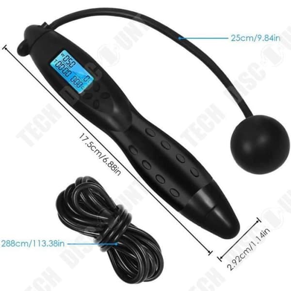 TD® Fitness Accessories - Body Building, Digital Counting Speed Jump Rope for Rope Fitness Training - Typ Bl