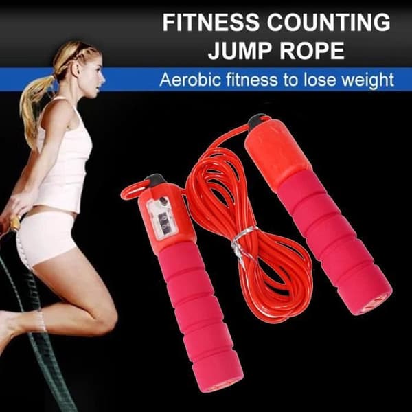 TD® Fitness Tillbehör - Bodybuilding,Professionell hastighetsräkning Hopprep Svamphopprep - Röd typ