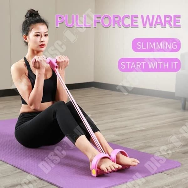 TD® 4 Resistance Elastiska dragrep Hemgym Sportträning Elastisk - Modell: röd -