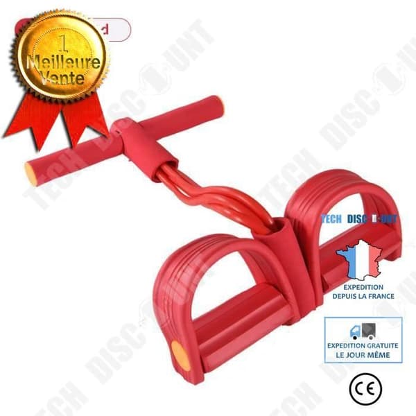 TD® 4 Resistance Elastiska dragrep Hemgym Sportträning Elastisk - Modell: röd -