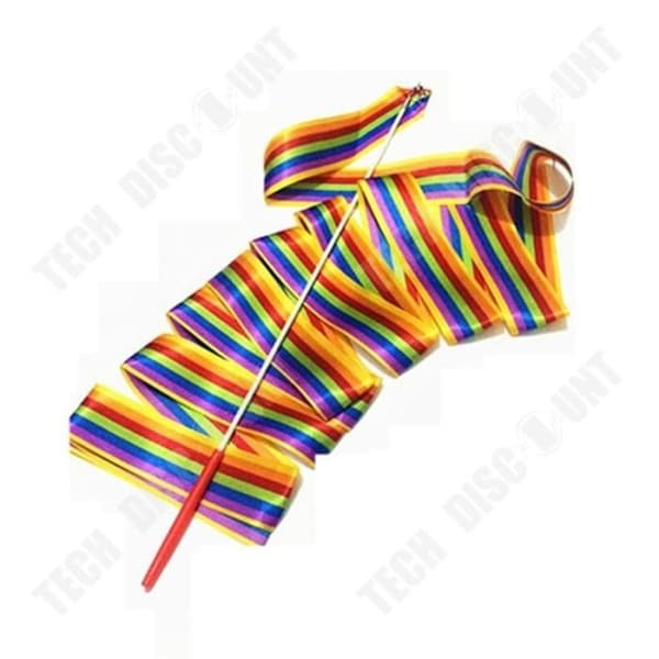 TD® Rainbow Gymnastics Ribbon - Regnbågsgymnastikband Barndansgymnastik 2m