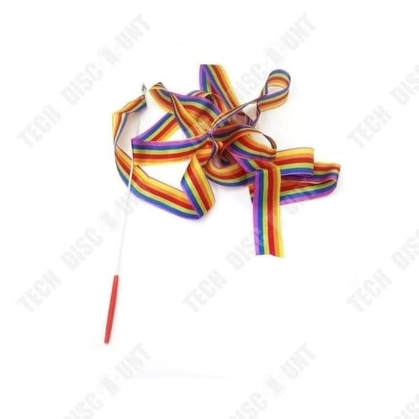 TD® Rainbow Gymnastics Ribbon - Regnbågsgymnastikband Barndansgymnastik 2m