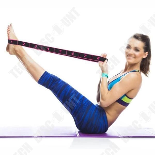 TD® Fitness Elastiska band Motståndsbälte Yogasele Träningstillbehör för träning (Rosa)-90x4cm