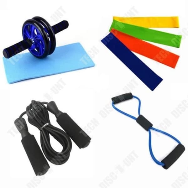 TD® Abdominal hjul åtta delar latex motstånd ring ord puller hopprep hem fitnessutrustning set