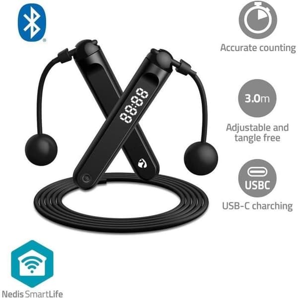 Hopprep - NEDIS - Svart - Bluetooth - LED-display - 3,00 m