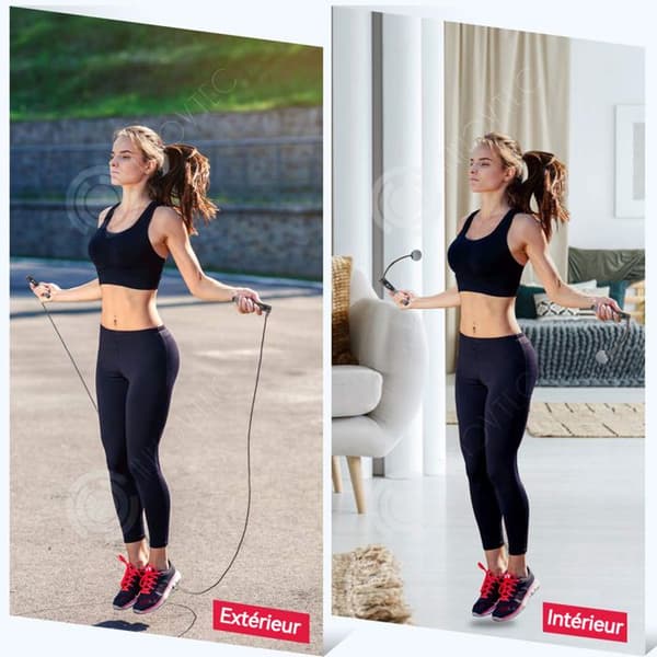 INN Hopprep 3m PVC justerbart hopprep trådlöst hopprep med LED-räknare sport/fitness/formning/fight/träning/hem svart