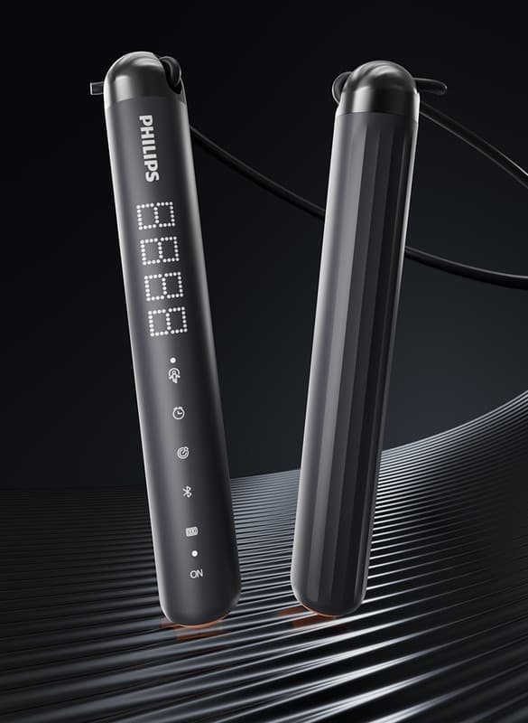Philips Smart Trådløs sjippetov - FIT3702D, vægtet øvelse sjippetov med kalorietæller til piger og studerende