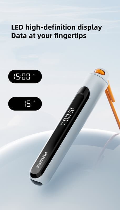 Philips FIT3703D älykäs johdoton hyppynaru - painotettu rasvaa polttava hyppynaru kalorilaskurilla, rengaskahva