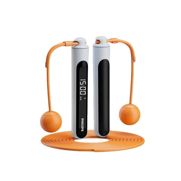 Philips FIT3703D Smart Cordless sjippetov - Vægtet fedtforbrændende sjippetov med kalorietæller, ringhåndtag