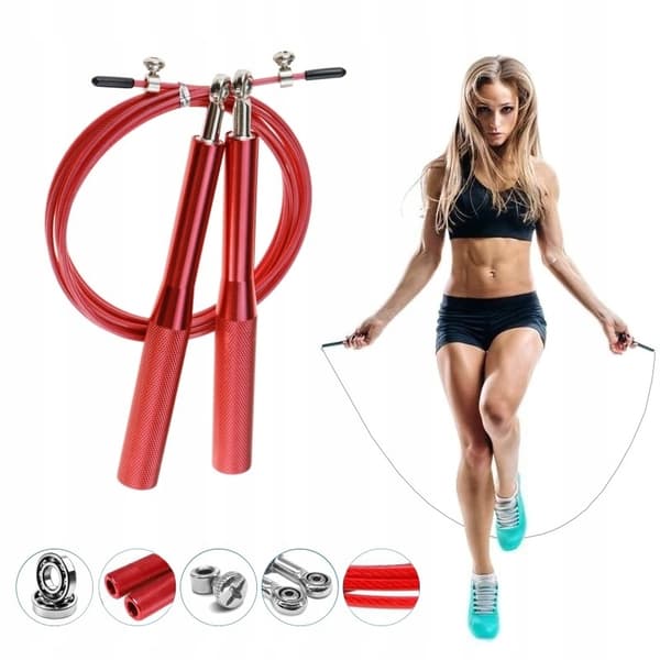 STÅLSJIPPETOV MED LEJER JUSTERBAR CROSSFIT Rød