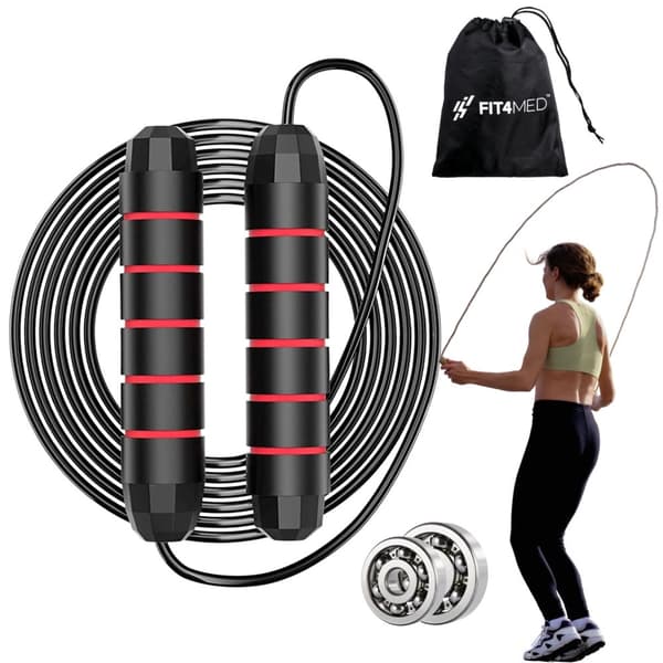 CROSSFITS HOPPREP I STÅL MED KUGER FIT4MED