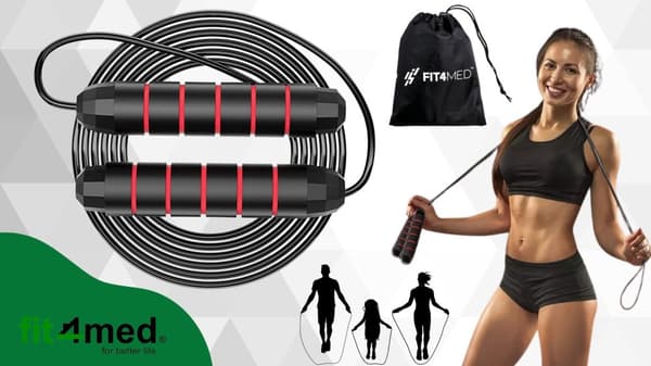 CROSSFITS HOPPREP I STÅL MED KUGER FIT4MED