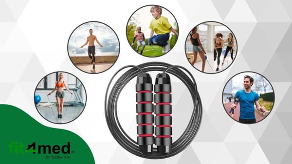 CROSSFITS HOPPREP I STÅL MED KUGER FIT4MED