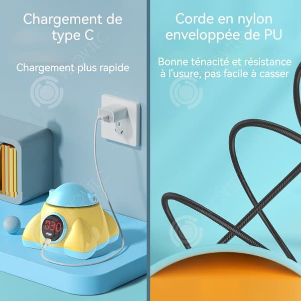 INN Elektrisk hoppa maskin 10 hastighetsnivåer automatisk räknare USB-laddad hopprep leksak för barn