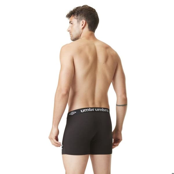 Umbro Boxers för män 100 % bomull, hypoallergena, mjuka och naturliga herrtrosor, (5-pack) - svart