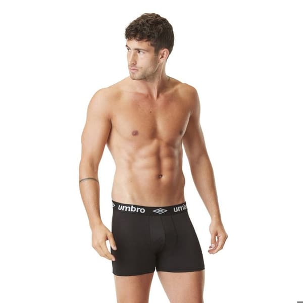 Umbro Boxers för män 100 % bomull, hypoallergena, mjuka och naturliga herrtrosor, (5-pack) - svart