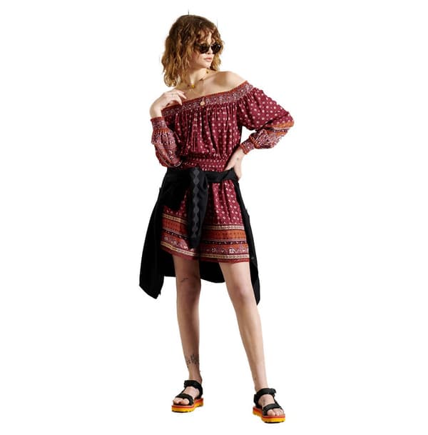 Superdry Romper Ameera Off Shoulder Röd S Kvinna