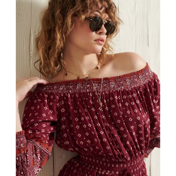 Superdry Romper Ameera Off Shoulder Röd S Kvinna