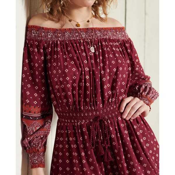 Superdry Romper Ameera Off Shoulder Röd S Kvinna