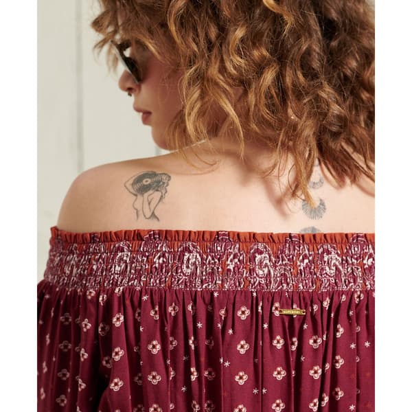 Superdry Romper Ameera Off Shoulder Röd S Kvinna