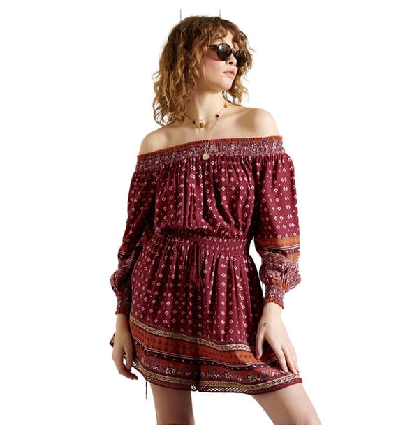 Superdry Romper Ameera Off Shoulder Röd S Kvinna