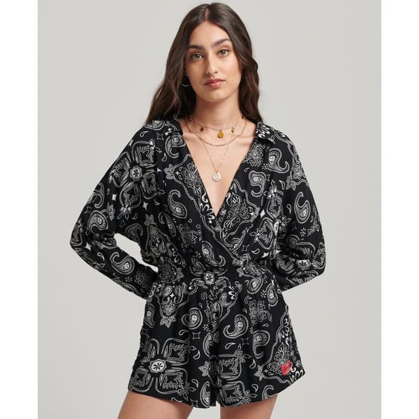 Superdry Romper Vintage Beach Svart 2XS Kvinna