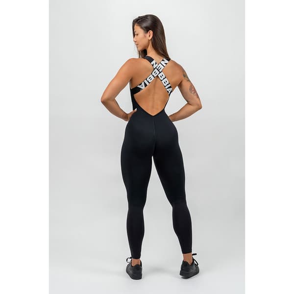 Nebbia Jumpsuit One-piece Workout Gym Rat Sort XS Kvinde