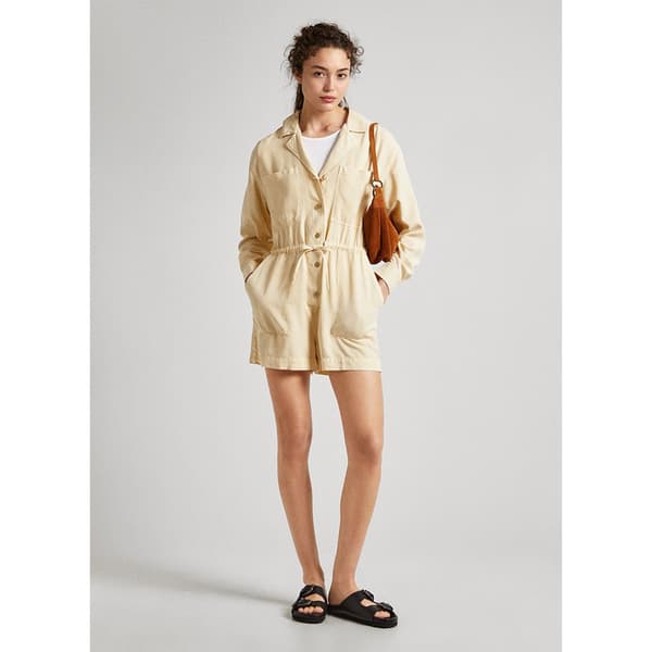 Pepe Jeans Romper Elison Beige S Kvinde