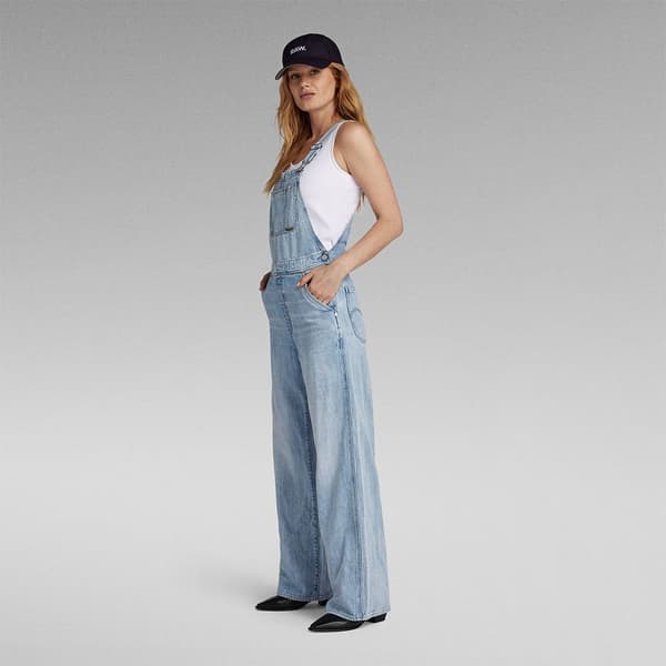 G-star Jumpsuit Leg Dungaree Straight Fit Blå S Kvinde
