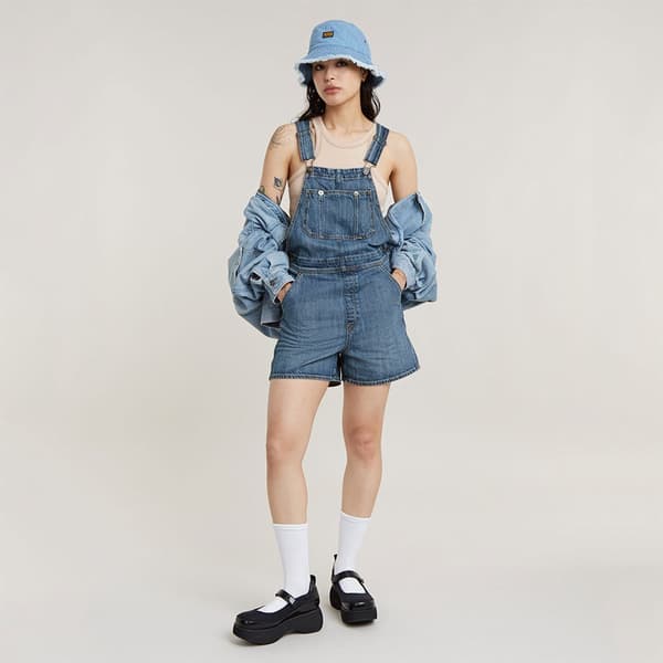G-star Dungaree Playsuit Blå S Kvinde