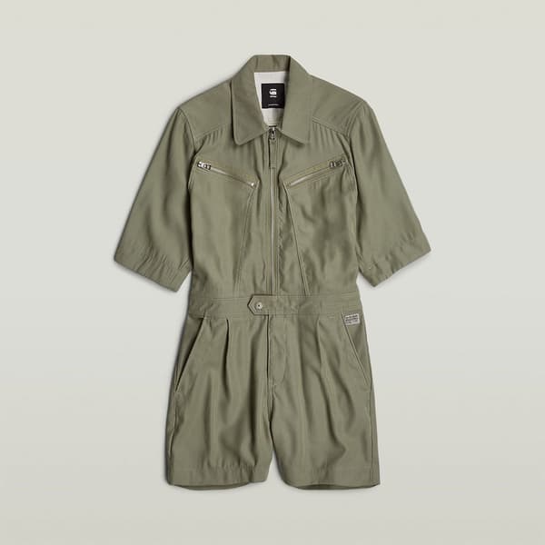 G-star Zip Playsuitleeve Playsuit Grøn XS Kvinde