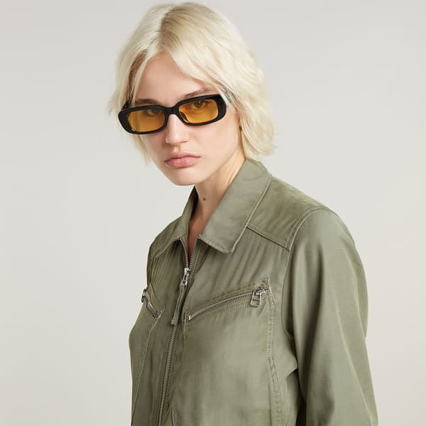G-star Zip Playsuitleeve Playsuit Grøn L Kvinde