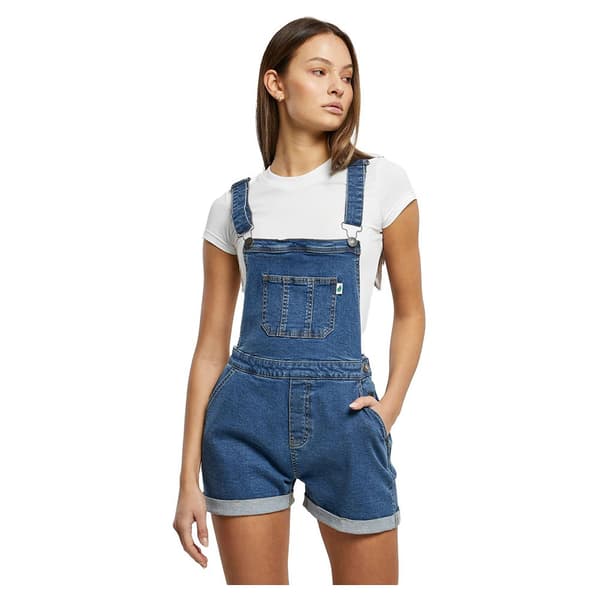 Urban Classics Organic Dungaree Playsuit Blå 4XL Kvinde