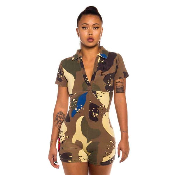 Grimey Glorified Camo Playsuit Flerfarvet L Kvinde