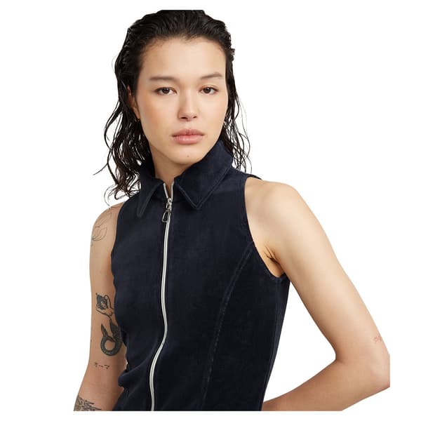 G-star Wide Leg Velvet Heldragt Blå L Kvinde