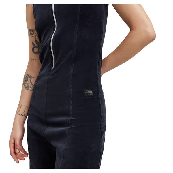 G-star Wide Leg Velvet Heldragt Blå L Kvinde