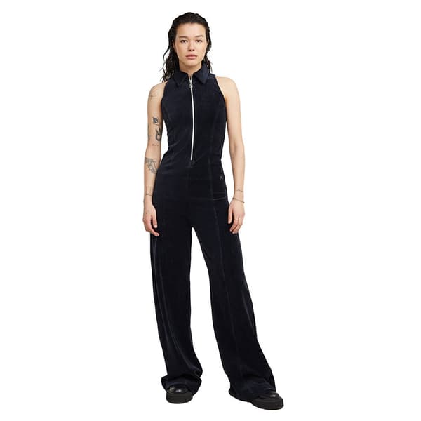 G-star Wide Leg Velvet Heldragt Blå L Kvinde