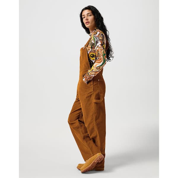 Wrangler Straight Leg Bib Heldragt Brun S Kvinde