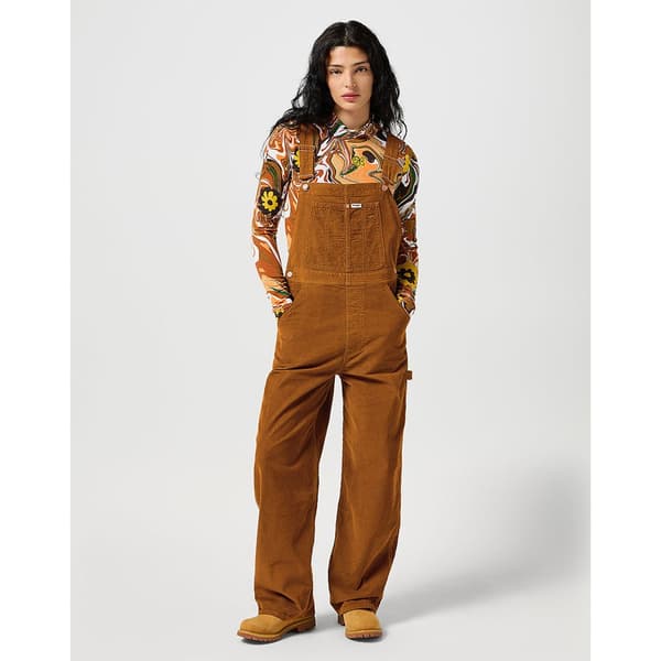 Wrangler Straight Leg Bib Heldragt Brun S Kvinde