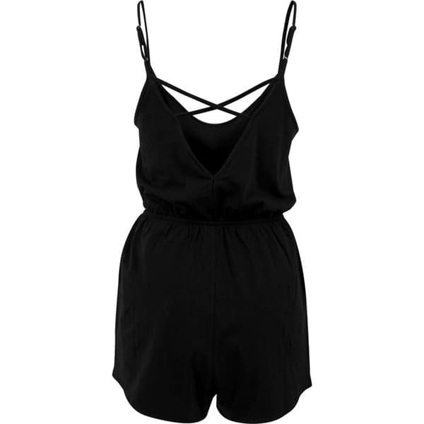 Kvinnlig jumpsuit - URBAN CLASSICS - Kort Spaghetti - Svart - Bekväm - Stora storlekar