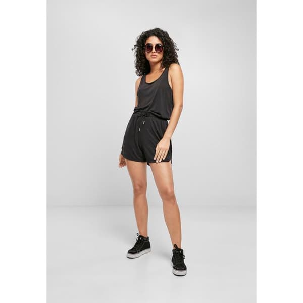 Ärmlös jumpsuit - Urban Classics - Modal - Svart - Dam - Djup uringning