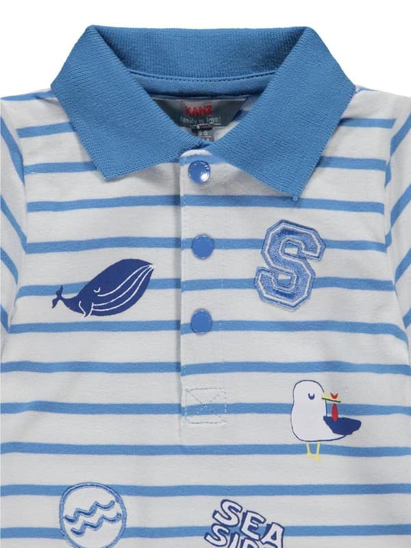 Babysparkdräkter, Vit och Blå, Randiga, Kanz