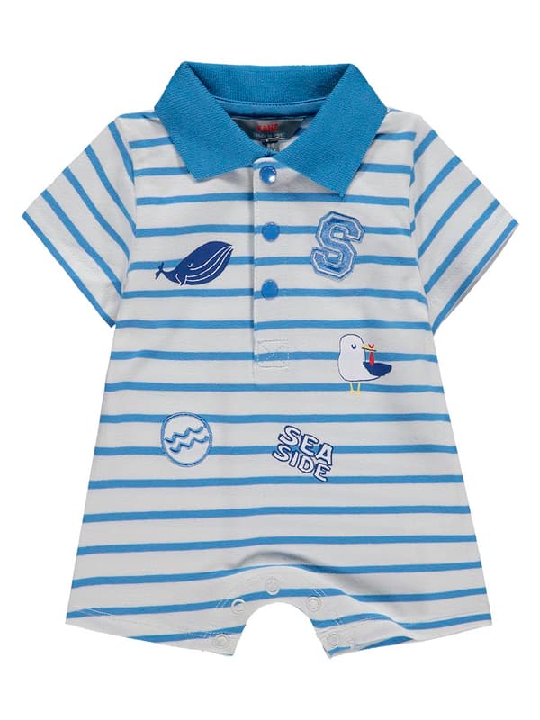 Babysparkdräkter, Vit och Blå, Randiga, Kanz