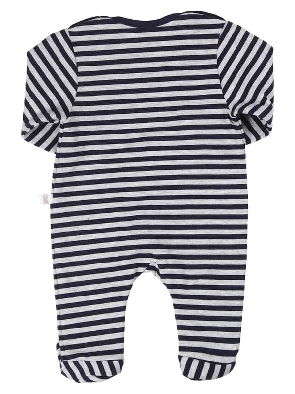 Baby marinblå randig sparkdräkt Kanz