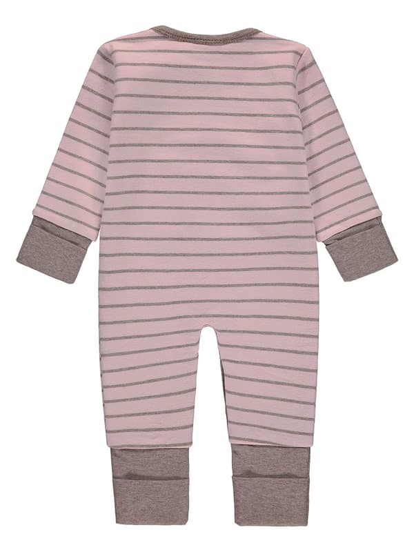 Babyrosa randig sparkdräkt Kanz