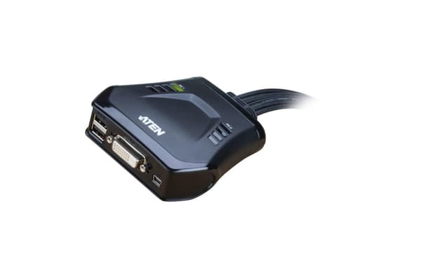 ATEN CS22D - KVM-kytkin - USB - 2 x KVM-porttia - 1 paikallinen käyttäjä - Pöytäkone (CS22D)